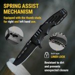 Safety Lock Pocket Knife - 3.4-inch Sharp Blade - Folding Tactical Black Knives with Aluminum Handle - Ideal Tool for EDC Camping Hunting Survival Work Hiking - Birthday Gifts for Men & Women 6681