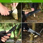 CuCut Survival Knife, Fixed Blade Knife with Sheath for Beginners, EDC 4-Inch Small Knife, High Grade Stainless Steel Gift Knife, Good for Carving, Camping, Fishing, Survival, Outdoor