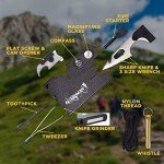 Credit Card Multitool Upgraded 18 in 1 Survival Multipurpose Wallet Tool Card Knife Fire Starter, Whistle, Compass Dad Gift for Men Fathers Day and Christmas Gift