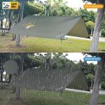 Joramoy Hammock Rain Fly 10×10FT - Waterproof Camping Tarp Portable Tent Tarp Premium Backpacking Tarp Sheleter with UV Protection Layer for Camping Hiking Outdoor(OdGrreen)