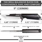 OERLA OLX-004 Tactical Survival Knife with Kydex Sheath, Outdoor Fixed Blade Knife with Belt Clip, 420HC Steel Blade Camping Knife with G10 Handle