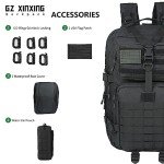 GZ XINXING 64L Large 3 day Molle Pack Military Tactical Army Backpack Bug Out Bag Rucksack For Men (Black)