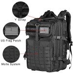 Himal Outdoors Military Tactical Backpack - Large Army 3 Day Assault Pack Molle Bag Rucksack,40L,Black