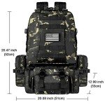 CVLIFE Tactical Backpack Military Army Rucksack 60L Large 3 Day Pack Detachable Molle Bag