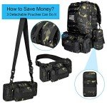 CVLIFE Tactical Backpack Military Army Rucksack 60L Large 3 Day Pack Detachable Molle Bag