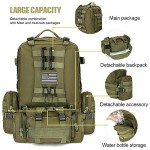 CALUOMATT Large Military Tactical Backpack for Men, 40-50L Backpacks for Women, Bug out Bag Army 3 Days Assault Pack Bags Rucksack with Molle System Green