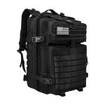 WOLT | Tactical Backpack for Men 45L Military Molle Backpack Large 3 Day Assault Pack Rucking Backpack for Hiking Survival(Black)