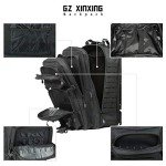 GZ XINXING 64L Large 3 day Molle Pack Military Tactical Army Backpack Bug Out Bag Rucksack For Men (Black)