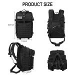 WOLT | Tactical Backpack for Men 45L Military Molle Backpack Large 3 Day Assault Pack Rucking Backpack for Hiking Survival(Black)