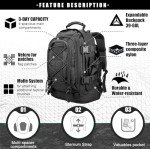 Miramrax Tactical Backpack Military Army Daypack - Assault Pack for Men Molle Backpacks Bug Out Bag 3 Day Pack for Hiking Camping Travel Hunting Rucksack Trekking Black