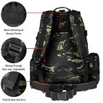 CVLIFE Tactical Backpack Military Army Rucksack 60L Large 3 Day Pack Detachable Molle Bag