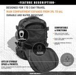 Miramrax Tactical Backpack Military Army Daypack - Assault Pack for Men Molle Backpacks Bug Out Bag 3 Day Pack for Hiking Camping Travel Hunting Rucksack Trekking Black