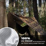 Waterproof Camping Tarp, Lightweight Hammock Rain Fly, UV Protection and PU 3000mm Waterproof Backpacking Tarp, 10x10ft Large Tent Footprint or Shelter Kit for Hiking and Outdoor Adventure