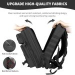 TBNBO 45L Large Military Tactical Backpack for Men, 3 Days Bug Out Bag Assault Pack with Adjustable Bottle Holder and Molle System, Outdoor Black Daypack Rucksack for Hunting Hiking Fishing