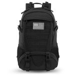 Jueachy Tactical Backpack for Men Hiking Day Pack Molle Military Rucksack Waterproof 30L EDC Bag with USA Flag Patch Black