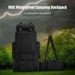 HongXingHai 100L Camping Hiking Backpack,Molle military Tactical rucksack backpack,Waterproof Lightweight Hiking Backpack