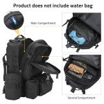 CVLIFE 60L Tactical Backpack for Men Women Military Large Army Rucksack With D-Ring Molle Clips Compass Accessories 3 Day Bug Out Survival Molle Bag Hiking Camping Gym Daypack Backpacks,Black