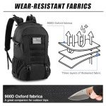 Jueachy Tactical Backpack for Men Hiking Day Pack Molle Military Rucksack Waterproof 30L EDC Bag with USA Flag Patch Black