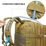 Prospo 40L Military Tactical Shoulder Backpack Assault Survival Molle Bag Pack Fishing Backpack for Tackle Storage (Khaki)