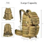 Cididu 50L Tactical Backpack, Military Backpack Large Survival Backpack, Waterproof 3 Day Assault Pack Heavy Duty Outdoor Bug Out Bag Backpack for Sports, Travel, Hiking, Adventure, Camping, Trekking