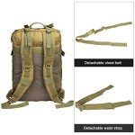 Prospo 40L Military Tactical Shoulder Backpack Assault Survival Molle Bag Pack Fishing Backpack for Tackle Storage (Khaki)