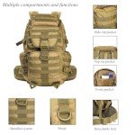 Cididu 50L Tactical Backpack, Military Backpack Large Survival Backpack, Waterproof 3 Day Assault Pack Heavy Duty Outdoor Bug Out Bag Backpack for Sports, Travel, Hiking, Adventure, Camping, Trekking