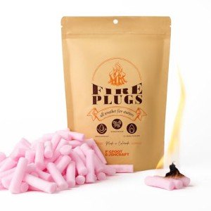 Non-Toxic Waterproof Fire Starters with 5+ Minute Burn for Emergencies, Survival, Campfires, Fire Pits, Grills - Made in The USA - 50 Pack