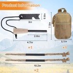 Fire Starter Survival Tool, Fire Starter Kit Includes Magnesium Rod, Steel Striker, 2 Pcs Wick Hemp Rope and Multifunctional Outdoor Bag, Fire Starters for Campfires Hiking Survival Training Gift