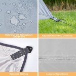 Camping Tarp with Poles, 16x12 Ft Camping Canopy, Waterproof Tent Tarp, Rain Shelter for Camping, Picnic,Beach, Outdoor Activities, Extra Large, Lightweight and UV Resistant, Extra Large, Grey