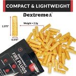 Dextreme Fire Plugs (50) Waterproof Fire Starter for Campfires, Emergencies, Survival, Fire Pits, Grills | 5+ Minute Burn | All Natural | Made in North America