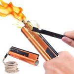 Flint and Steel Fire Starter Kit 7-in-1 Ferro Rod Fire Steel Bushcraft Equipment 6.7", Portable Survival Magnesium Kit with 36" Waterproof Wick Rope, Multi Tool Scraper, Compass for Camping Hiking