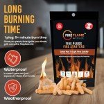 Fireflame Fire Plugs Fire Starter - Quick Instant 100% Waterproof Firestarter for Emergencies, Survival, Campfires, Fire Pits, Charcoal Grill - All Natural, Odorless & Non-Toxic - 50 Plugs in Bag