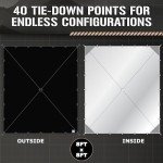 TACAMO Camping Tarp Waterproof Shelter - 70D Ripstop Nylon, Kevlar Center & 2,000 PU Waterproof Coating - Lightweight Hammock Tarp & Rain Fly - Survival Tarp & Ultralight Tarp Tent, Black, 10FT x 12FT