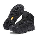 NORTIV 8 Men's Ankle High Waterproof Hiking Boots Outdoor Lightweight Shoes Trekking Trails Armadillo,Size 12,ALL BLACK,160448_M