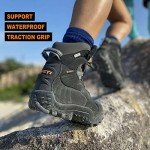 Manfen Women's Hiking Lightweight Waterproof Hunting Ankle Support Boots, Black, 7