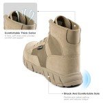 FREE SOLDIER Waterproof Hiking Work Boots Men's Tactical Boots 6 Inches Lightweight Military Boots Breathable Desert Boots(Tan 10)