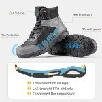 FREE SOLDIER Men's Waterproof Hiking Boots Men Lightweight Outdoor Boots Mid Trekking Boots for Men(Black 10)