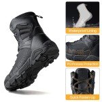 FREE SOLDIER Men's Military Tactical Boots Waterproof Hiking Work Boots Durable Combat Boots(Black 10)
