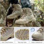 FREE SOLDIER Men's Waterproof Tactical Hiking Boots Military Work Boots Combat Boots(Tan 11.5)