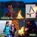 4 Pack Ferro Rod Fire Starter Flint Fire Starter Survival Tool Flint and Steel Fire Starter Kit 6-in-1, Portable Ferro Rod Striker with Paracord Handlead for Campfires Survival Emergency Kit