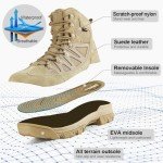 FREE SOLDIER Men's Waterproof Tactical Hiking Boots Military Work Boots Combat Boots(Tan 11.5)