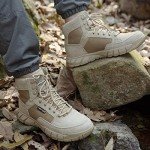FREE SOLDIER Waterproof Hiking Work Boots Men's Tactical Boots 6 Inches Lightweight Military Boots Breathable Desert Boots(Tan 10)