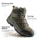 NORTIV 8 Men's Waterproof Hiking Boots Outdoor Mid Trekking Lightweight Mountaineering Shoes,Size 10,Army Green,JS19004M