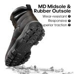 NORTIV 8 Men's Hiking Boots Waterproof Ankle High Outdoor Trekking Leather Boots,Size 10.5,DARK BROWN,SNHB233M