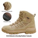 FREE SOLDIER Men's Waterproof Tactical Hiking Boots Military Work Boots Combat Boots(Tan 11.5)