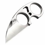 SOG Small Fixed Blade Knives - Snarl 2.3 Inch Sheepsfoot Blade, Belt Knife and Boot Knife w/Survival Knife Sheath and Neck Knife Chain (JB01K-CP)
