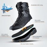 FREE SOLDIER Men's Military Tactical Boots Waterproof Hiking Work Boots Durable Combat Boots(Black 10)