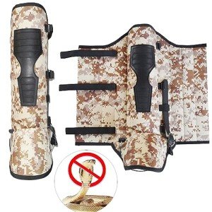 V-CHEETONG Snake Gaiters Anti-bite Snake Guards Lower Leg Armor Water Proof Comfortable Protection Gear for Hunting Hiking Outdoors Survival Kit Suitable for Men and Women (Desert Khaki)