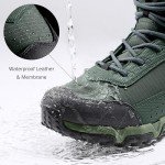 Coostar Men's Water-Resistant Work Boots Lightweight Tactical Boots Non-Slip Hiking Boots for Men Army Green Size 10.5