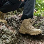 FREE SOLDIER Men's Waterproof Tactical Hiking Boots Military Work Boots Combat Boots(Tan 11.5)